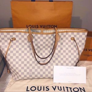 Authentic Louis Vuitton Neverfull GM Damier Azur